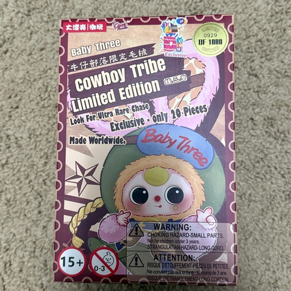 Exclusive Baby Three Cowboy Tribe Girl Plush Limited Edition #929/1000 Blind Box